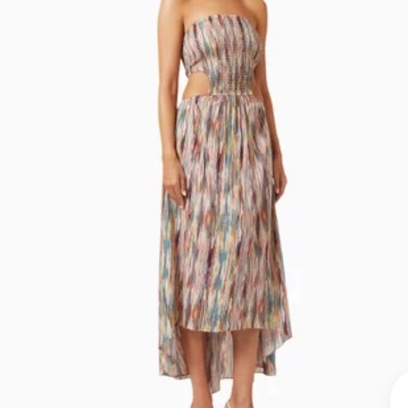 MISA Myka Ikat Strapless Cutout Smocked Cotton Blend Dress Size XS NWT $ 415.00 - Picture 3 of 6
